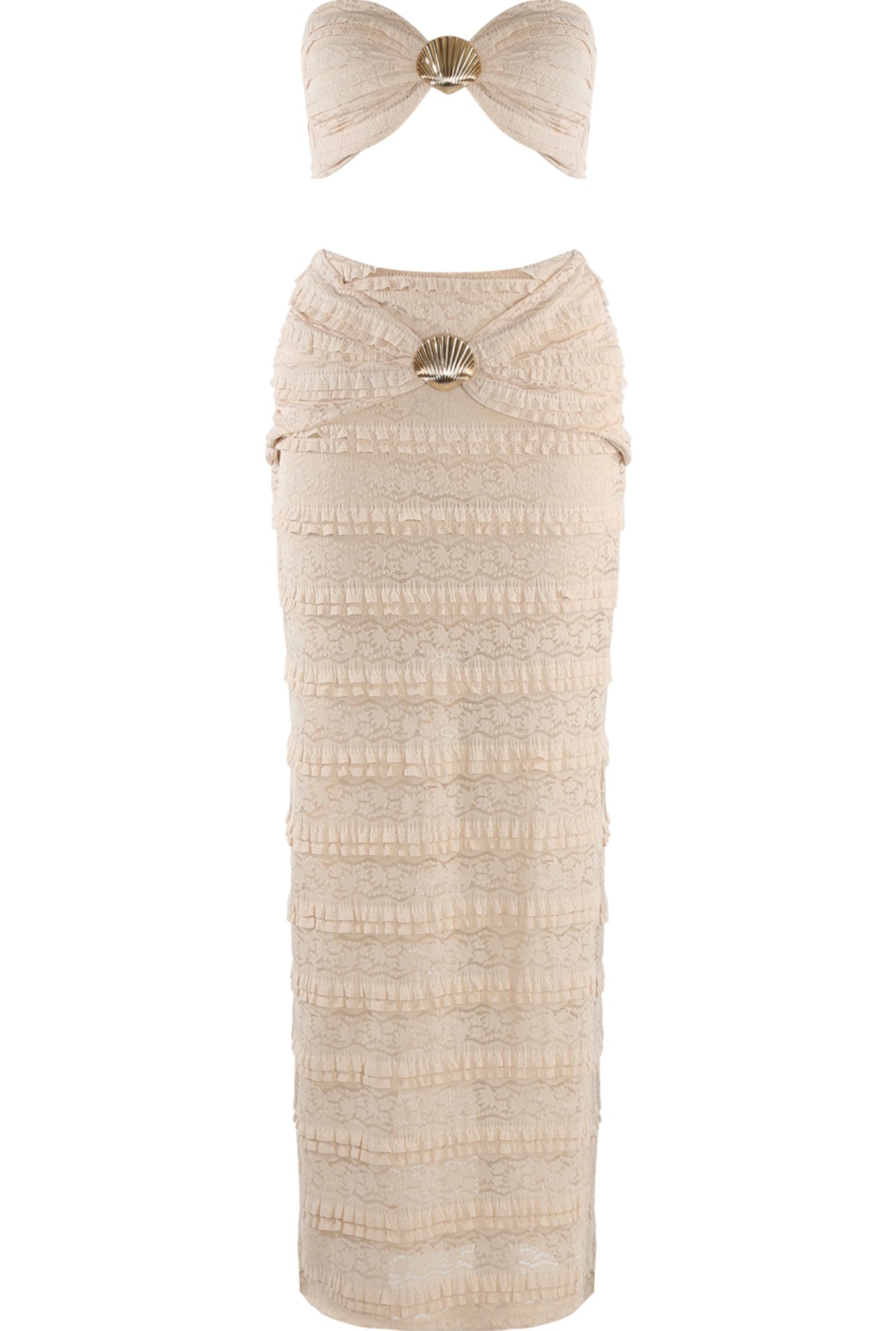 Seashell Maxi Skirt co-ord stunning for holidays 🐚