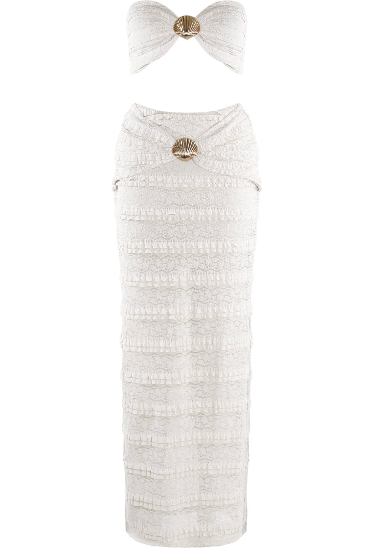 Seashell Maxi Skirt co-ord stunning for holidays 🐚