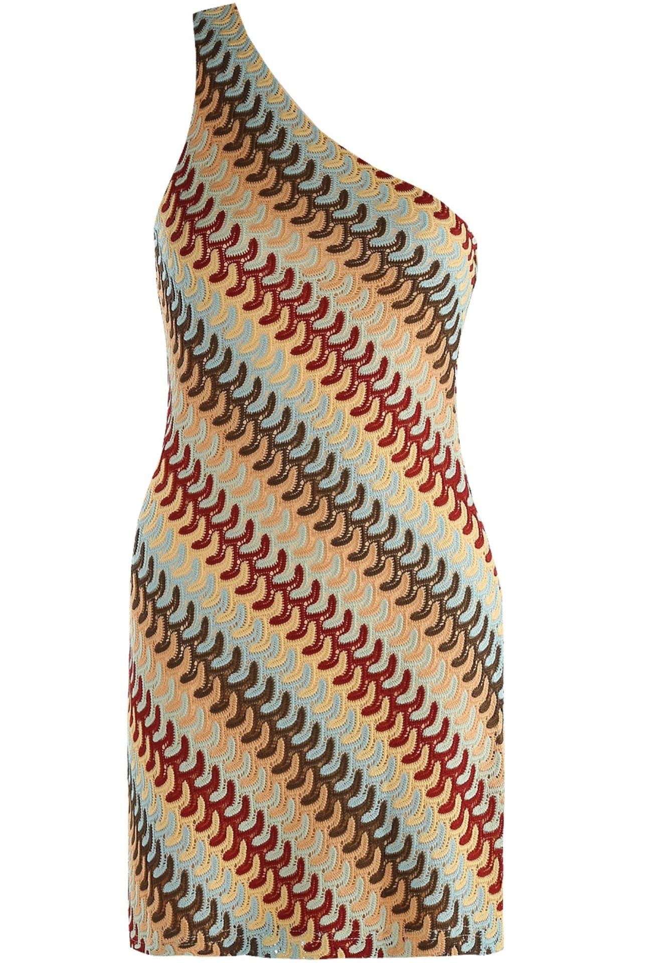 Yellow Woven Striped One Shoulder Mini Dress