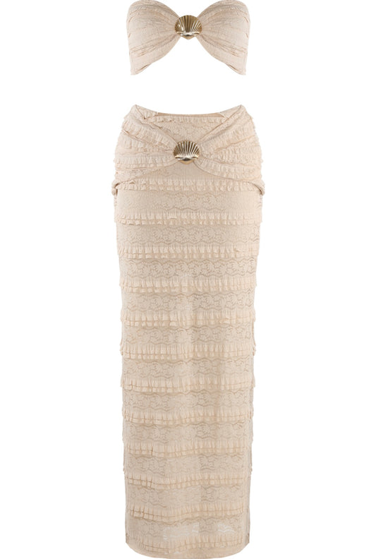 Seashell Maxi Skirt co-ord stunning for holidays 🐚