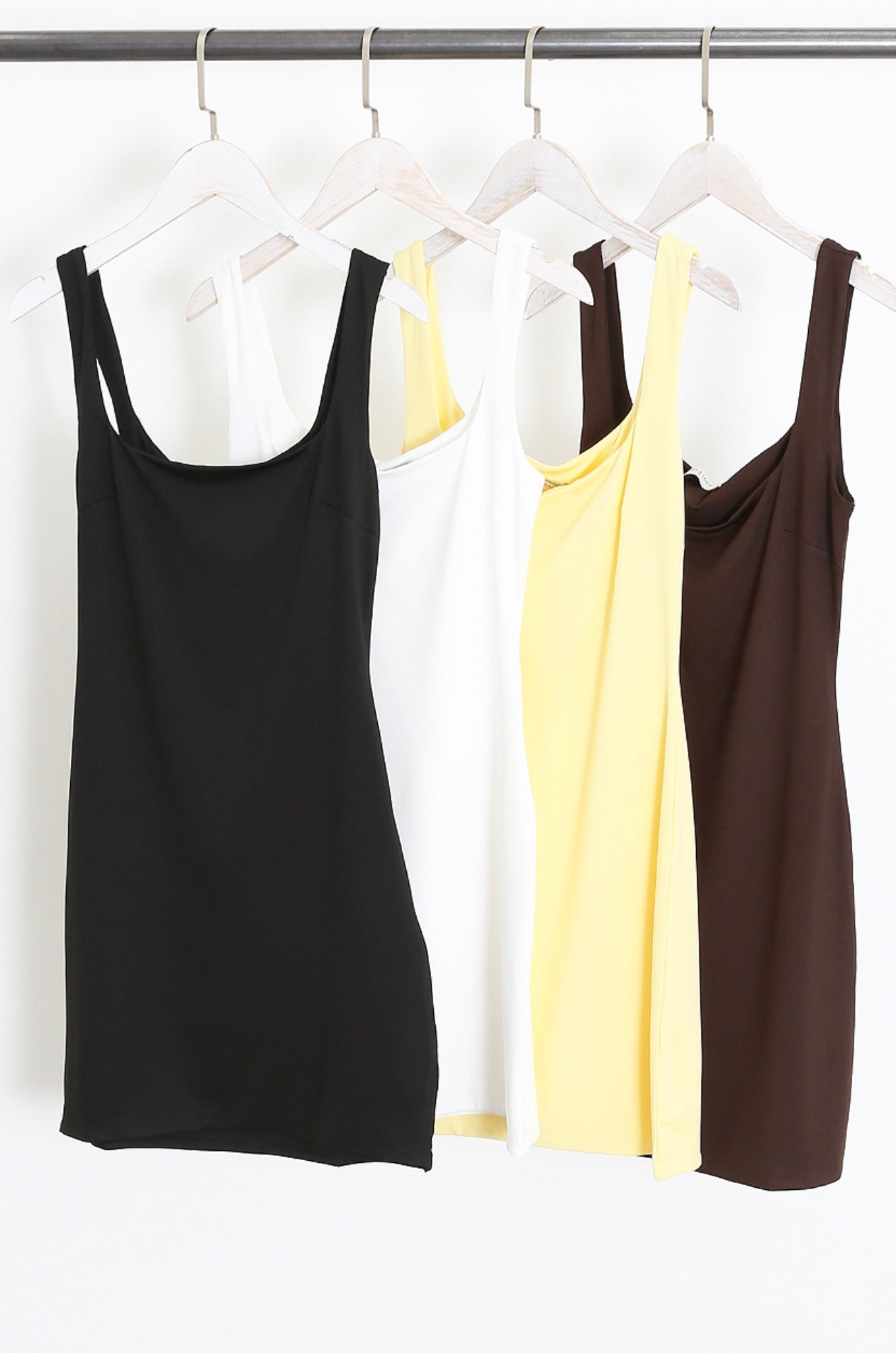Square Neck Basic Mini Dress